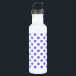 Periwinkle-Polka-Punkte Trinkflasche<br><div class="desc">Periwinkle polka Punkte auf weißem Hintergrund</div>