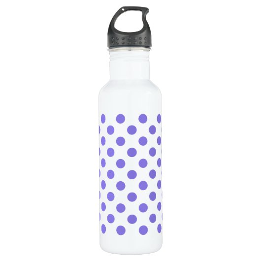 Periwinkle-Polka-Punkte Trinkflasche (Vorderseite)