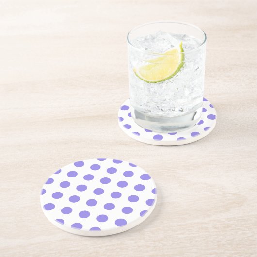 Periwinkle-Polka-Punkte Untersetzer (Seite)
