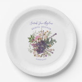 Periwinkle Pressed Wildblume Boho Brautparty Pappteller (Vorderseite)