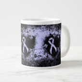 Periwinkle Ribbon Grunge Herz Jumbo-Tasse (Vorderseite Rechts)