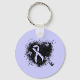 Periwinkle Ribbon Grunge Herz Schlüsselanhänger