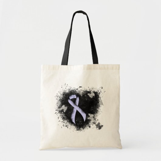 Periwinkle Ribbon Grunge Herz Tragetasche (Vorne)