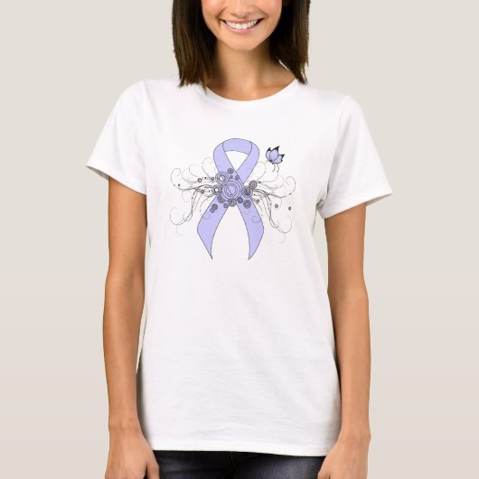 Periwinkle Ribbon mit Schmetterling T-Shirt (Vorderseite)
