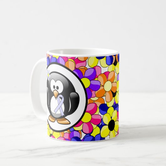 Periwinkle Ribbon Penguin Kaffeetasse (Vorderseite Links)