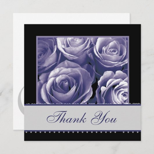 Periwinkle Rose Hochzeit Dankeschön Karte (Vorne/Hinten)