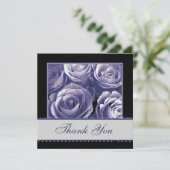 Periwinkle Rose Hochzeit Dankeschön Karte (Stehend Vorderseite)