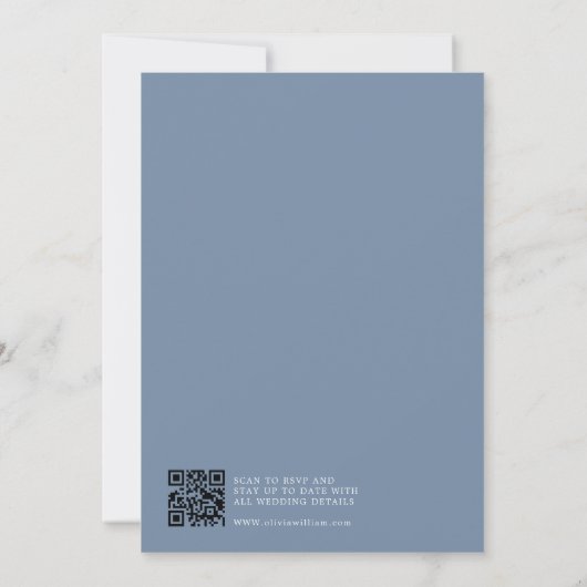 Periwinkle Script Minimalistisch Hochzeitseinladun Einladung (Rückseite)