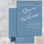 Periwinkle Script Minimalistisch Hochzeitseinladun Einladung