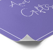 Periwinkle Simple Elegantes Brautparty Hochzeit Poster (Ecke)