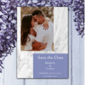 Periwinkle Simple Marble Foto Save The Date