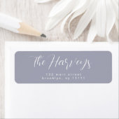 Periwinkle Simple Script Return Address Label (Insitu)
