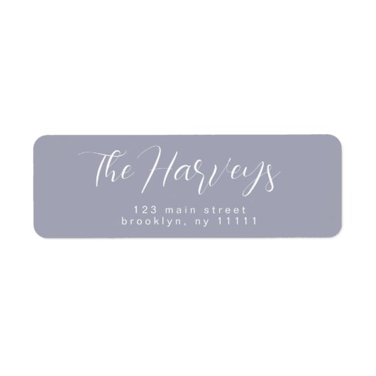 Periwinkle Simple Script Return Address Label (Vorne)
