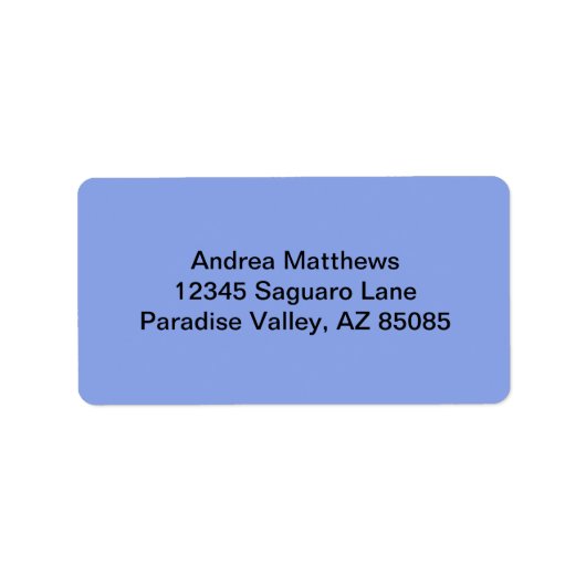 Periwinkle Solid Color Adressaufkleber (Vorne)