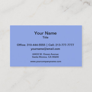 Periwinkle Solid Color Visitenkarte