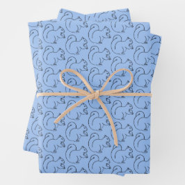 Periwinkle Squirrel Chic Wrapping Paper Geschenkpapier Set