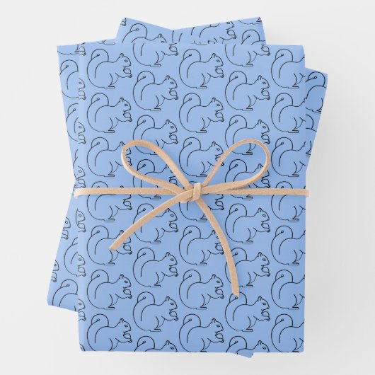 Periwinkle Squirrel Chic Wrapping Paper Geschenkpapier Set (Beispiel)