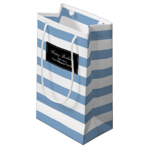 Periwinkle Streifen Muster Personalisiert Kleine Geschenktüte