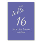 Periwinkle Tischnummer (Rückseite)