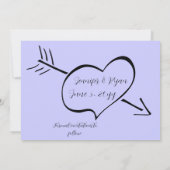 Periwinkle und Extravagante Kalligraphieherzen Save The Date (Rückseite)