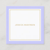 Periwinkle und Gold Elegante Feminine Quadratische Visitenkarte (Vorderseite)