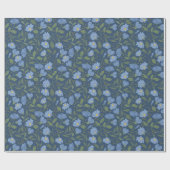Periwinkle und Navy Blue Hübsch Floral Muster Geschenkpapier (Flach)