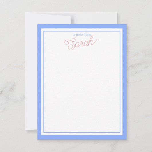 Periwinkle und rosa Mitteilungskarten (Vorderseite)