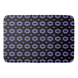 Periwinkle und Schwarz: Geometriana 1 Badematte