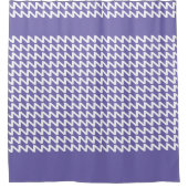 Periwinkle und weiße moderne Sharp Waves Duschvorhang (Vorderseite)