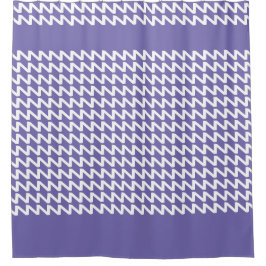Periwinkle und weiße moderne Sharp Waves Duschvorhang