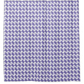Periwinkle und weiße moderne Sharp Waves Duschvorhang (Vorderseite)