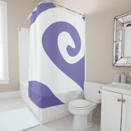 Periwinkle und Weiße Wirbelwelle Duschvorhang