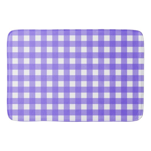 Periwinkle und weißer Gingham Badematte (Vorderseite)