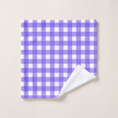 Periwinkle und weißer Gingham Badhandtuch Set (Waschlappen)