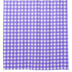 Periwinkle und weißer Gingham Duschvorhang