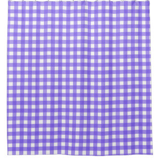 Periwinkle und weißer Gingham Duschvorhang