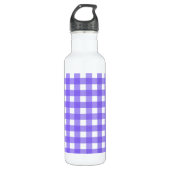 Periwinkle und weißer Gingham Edelstahlflasche (Vorderseite)