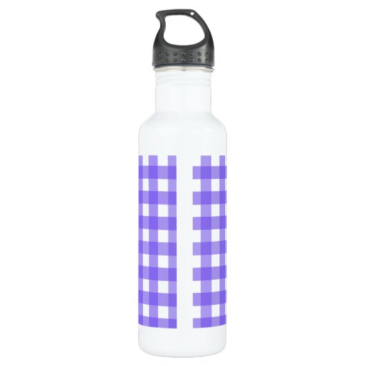 Periwinkle und weißer Gingham Edelstahlflasche (Rückseite)