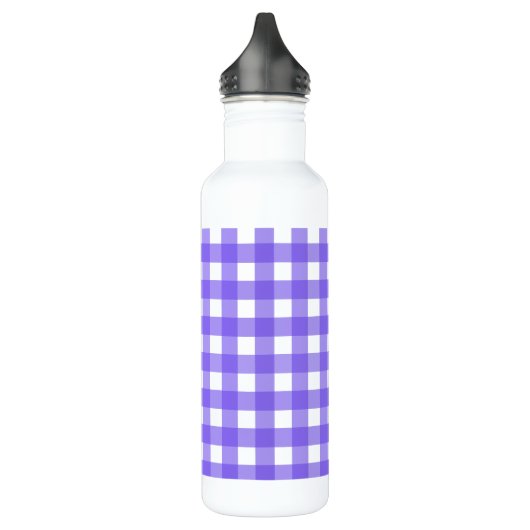 Periwinkle und weißer Gingham Edelstahlflasche (Links)