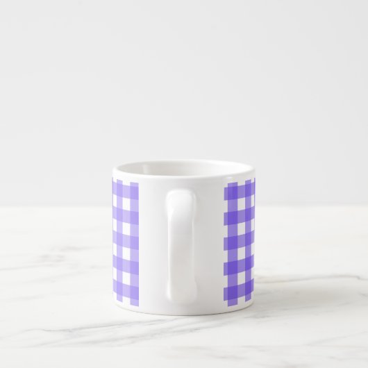 Periwinkle und weißer Gingham Espressotasse (Rückseite)