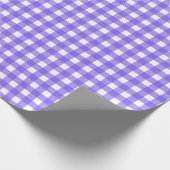 Periwinkle und weißer Gingham Geschenkpapier (Ecke)