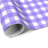 Periwinkle und weißer Gingham Geschenkpapier (Rolleneckpunkt)
