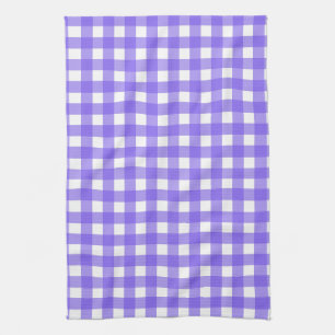 Periwinkle und weißer Gingham Geschirrtuch