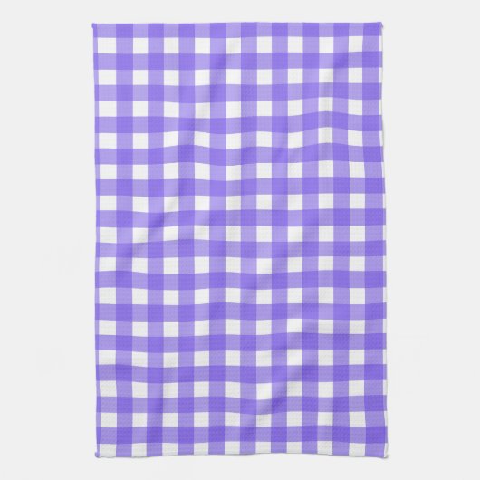 Periwinkle und weißer Gingham Geschirrtuch (Vertikal)