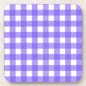 Periwinkle und weißer Gingham Getränkeuntersetzer (Vorderseite)