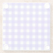Periwinkle und weißer Gingham Glasuntersetzer (Rückseite)