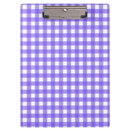 Periwinkle und weißer Gingham Klemmbrett (Vorderseite)