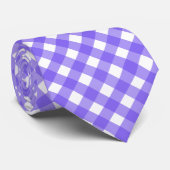 Periwinkle und weißer Gingham Krawatte (Gerollt)