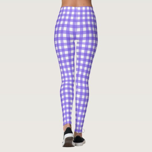 Periwinkle und weißer Gingham Leggings (Rückseite)