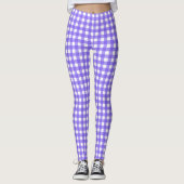 Periwinkle und weißer Gingham Leggings (Vorderseite)